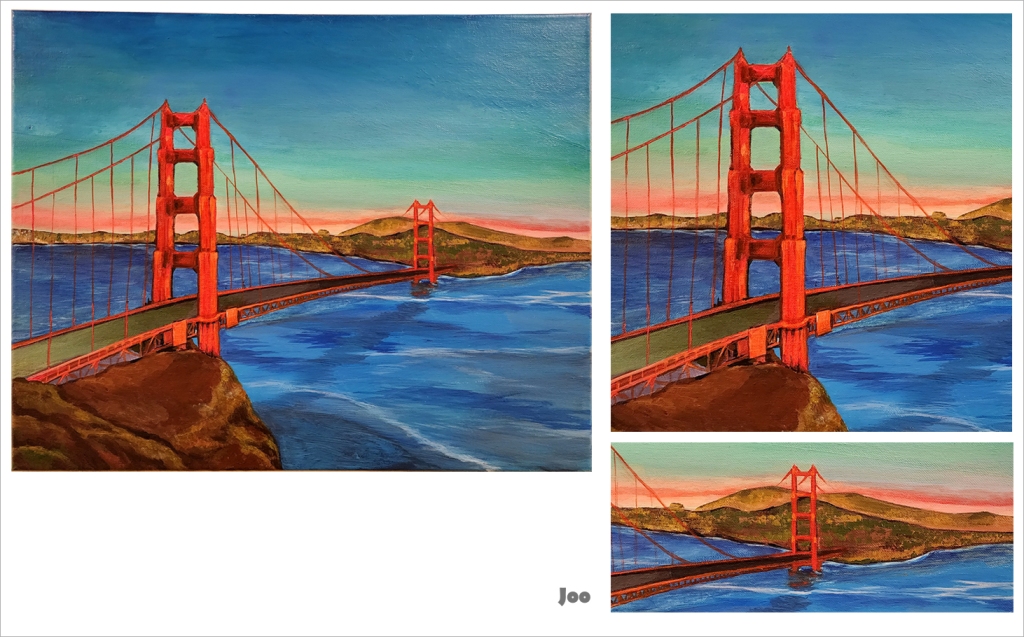 ART: ACRYLIC PAINTING Landscape painting ART [The Golden Gate Bridge]